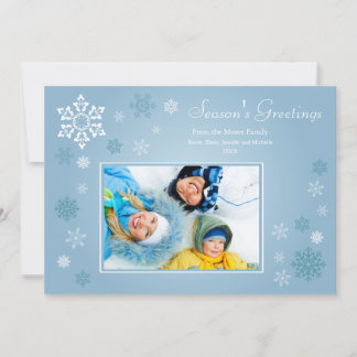 Scattered Snowflakes Holiday Card (blue)