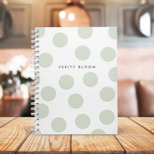 Scattered Spot Sage Green Modern Minimal Dot Notebook