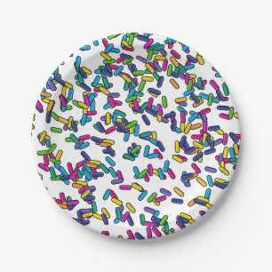 Scattered Sprinkles Pattern Paper Plates