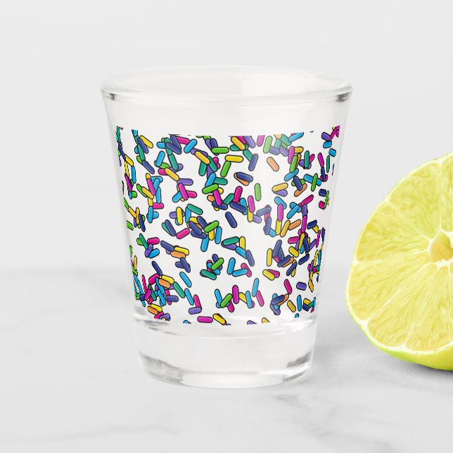 Scattered Sprinkles Pattern Shot Glass (Front)