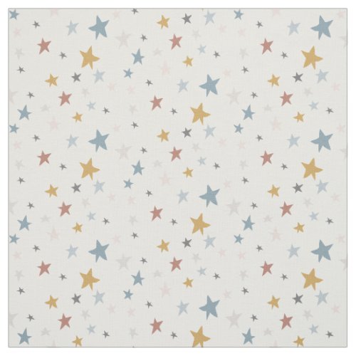 Scattered Stars Dusty Blue Gold Muted Baby Nursery Fabric