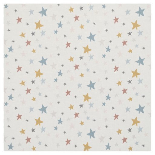 Scattered Stars Dusty Blue Gold Muted Baby Nursery Fabric