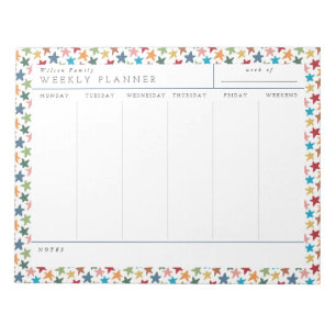 Scattered Stars Family Weekly Planner Notepad