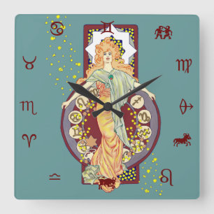 Scattered Stars Square Wall Clock