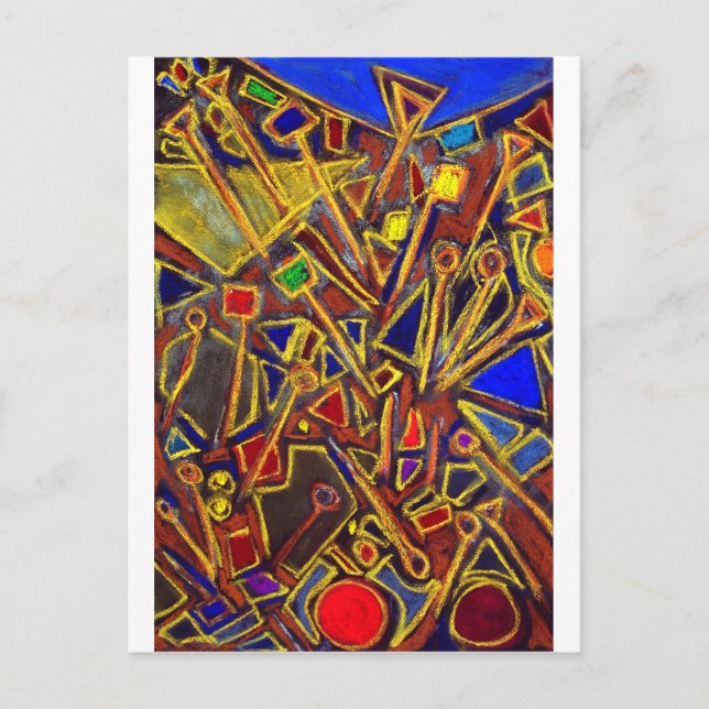 Scattered Stationery (abstract expressionism ) Postcard (Front)