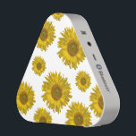 Scattered Sunflowers Speaker<br><div class="desc">Listen to your tunes in style with the pretty Scattered Sunflowers Pieladium Speaker. This cute and custom flowery portable music speaker features yellow sunflower blossoms with white background. It makes a great botanical gift idea for a flower lover, gardener or florist.</div>