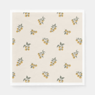 Scattered Tomato Branch Botanical Picnic Mustard Napkins
