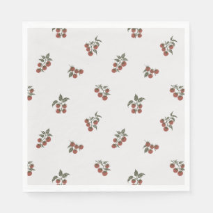 Scattered Tomato Branch Botanical Picnic Napkins