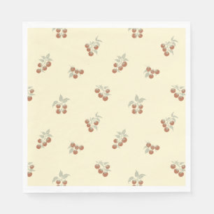Scattered Tomato Branch Botanical Picnic Rust Napkins