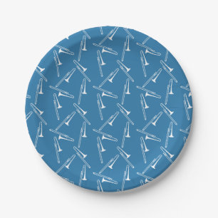 Scattered Trombones Paper Plates