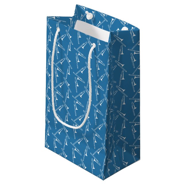 Scattered Trombones Small Gift Bag (Front Angled)