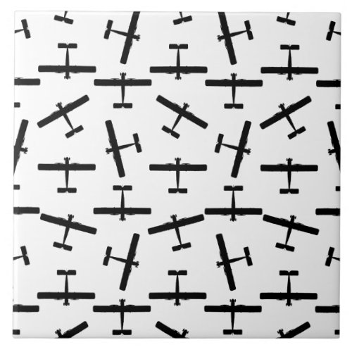 Scattered Vintage Airplanes CUSTOM BG COLOR Ceramic Tile