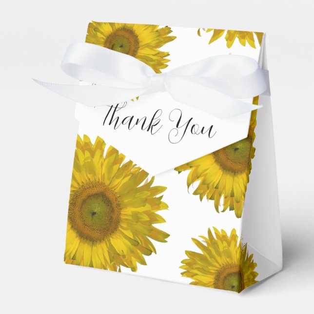 Scattered Yellow Sunflowers Party Favor Boxes (Front Side)