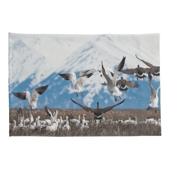 Scattering Geese Pillow Case (Back-Right)