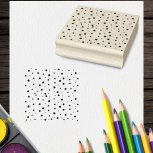 Scattering of Stars in various Sized for Christmas Rubber Stamp