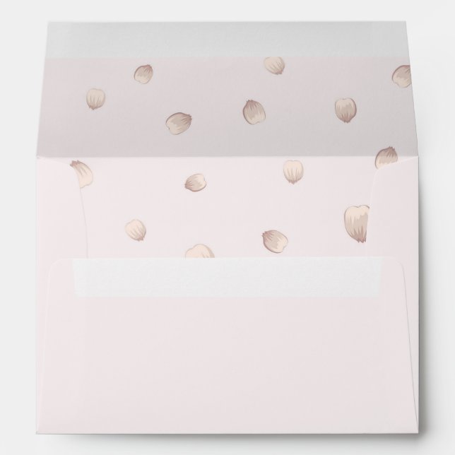 scattering pink petals soft pink wedding envelope (Back (Bottom))