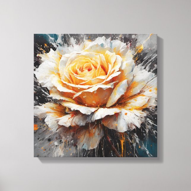 Scattering Vibrant Colorful Rose Canvas Print (Front)