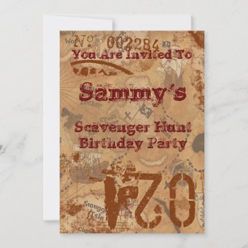 Scavenger Hunt Birthday Invite