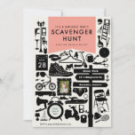 Scavenger Hunt Birthday Party Invitation // Pink at Zazzle