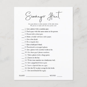 Scavenger Hunt   Bridal Shower Game