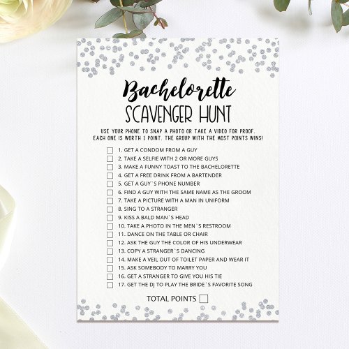 Scavenger Hunt Hen Party Editable game Card