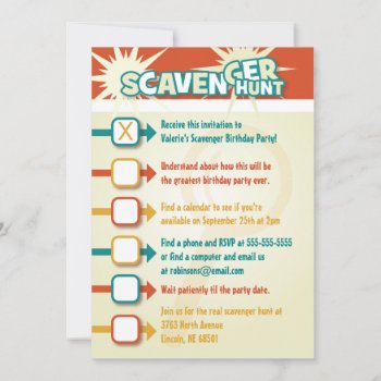 Scavenger Hunt Invitation by youreinvited at Zazzle