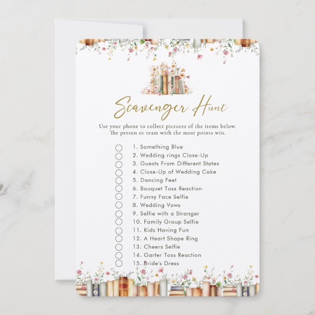 Scavenger Hunt New Chapter Bridal Shower Game (Front)