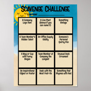 Scavenger hunt office ice breaker game download poster