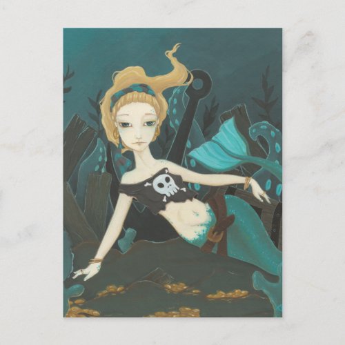 Scavenger - Mermaid pirate postcard