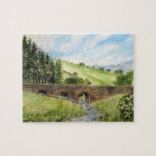 Scawgill Bridge over River Aiken, Lake District Jigsaw Puzzle