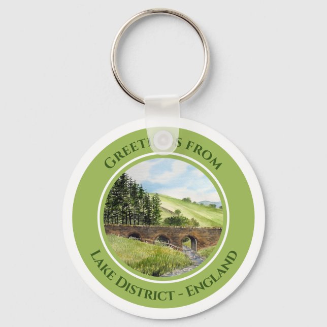 Scawgill Bridge over River Aiken Lake District UK Keychain (Front)