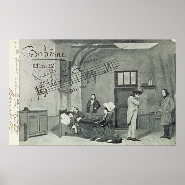 Scene from Act IV of the opera 'La Boheme' Poster (Front)