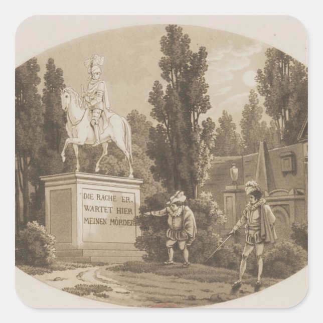 Scene from 'Don Giovanni' Square Sticker (Front)