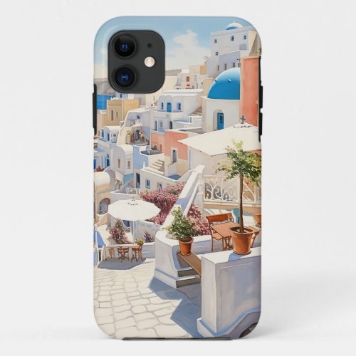 Scene from Santorini Greece iPhone 11 Case