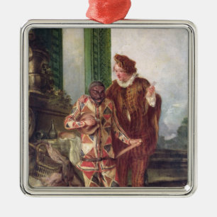 Scene from the Commedia dell'Arte Metal Ornament
