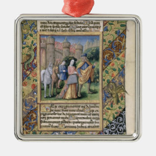 Scene from the 'Hours of Louis d'Orleans' Metal Ornament