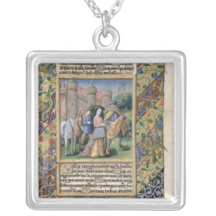 Scene from the 'Hours of Louis d'Orleans' Silver Plated Necklace