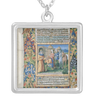 Scene from the 'Hours of Louis d'Orleans' Silver Plated Necklace