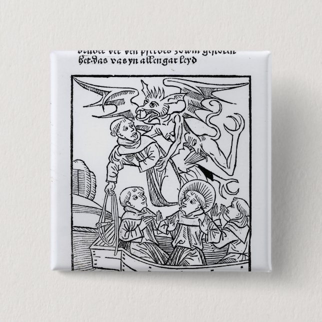 Scene from 'The Navigation of St. Brendan' Pinback Button (Front)