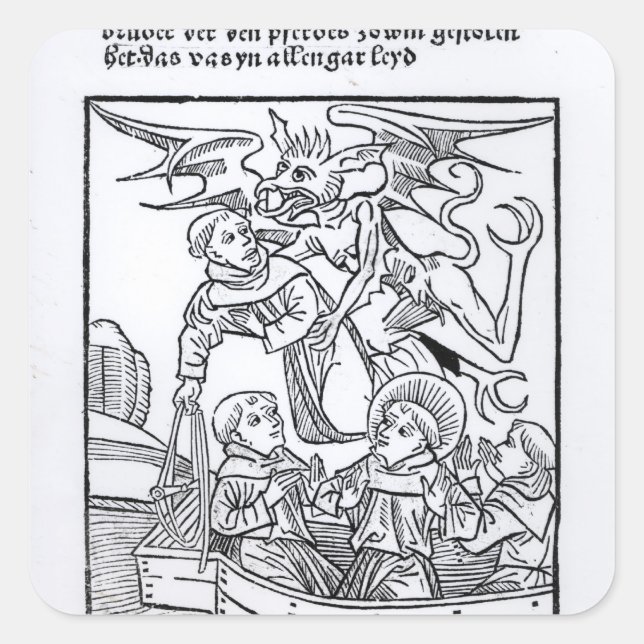 Scene from 'The Navigation of St. Brendan' Square Sticker (Front)