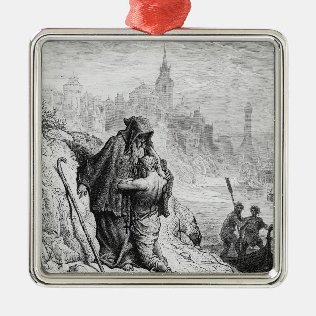Scene from 'The Rime of the Ancient Mariner' Metal Ornament (Front)