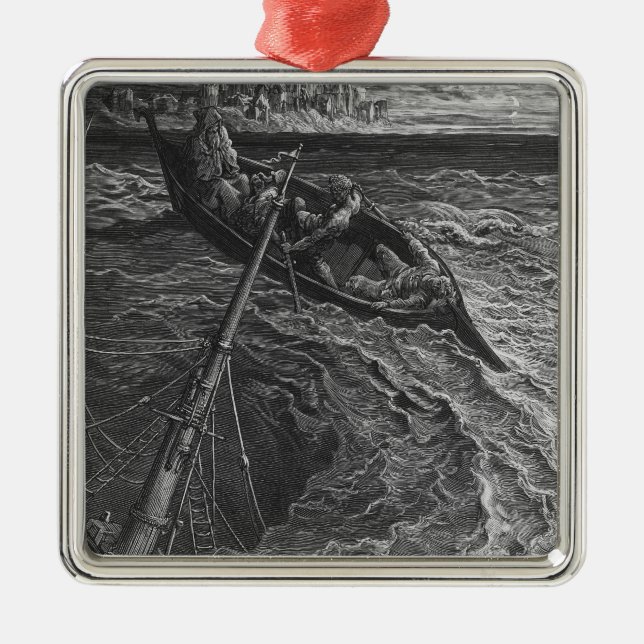 Scene from 'The Rime of the Ancient Mariner' Metal Ornament (Front)