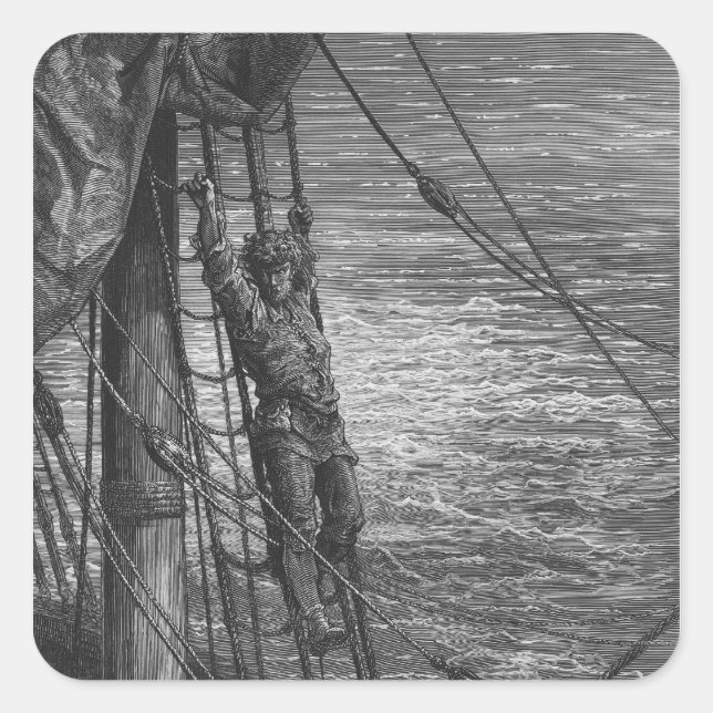 Scene from 'The Rime of the Ancient Mariner' Square Sticker (Front)