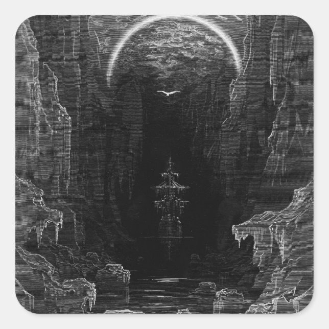 Scene from 'The Rime of the Ancient Mariner' Square Sticker (Front)