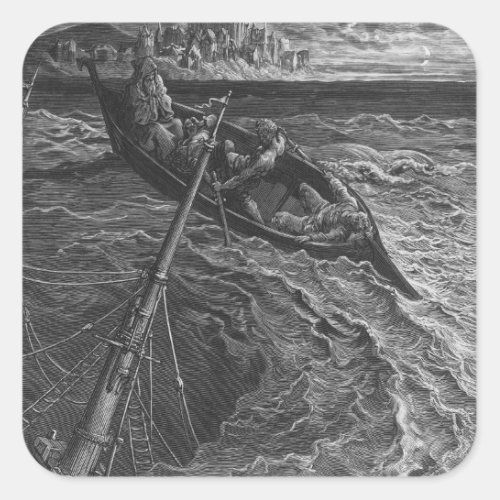 Scene from The Rime of the Ancient Mariner Square Sticker