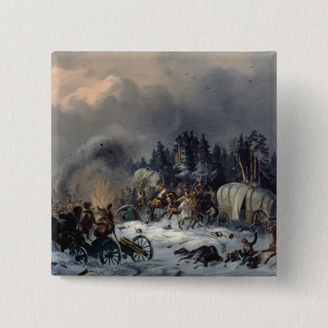 Scene from the Russian-French War in 1812 Button (Front)