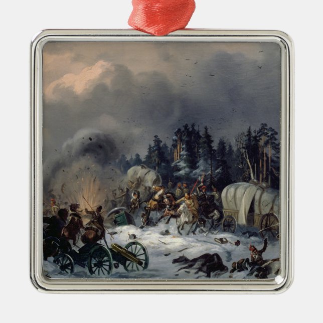 Scene from the Russian-French War in 1812 Metal Ornament (Front)