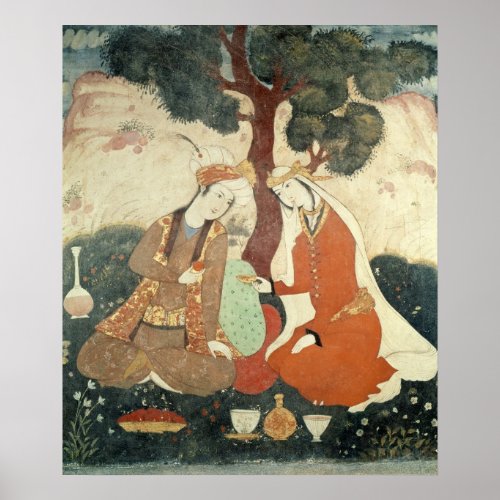 Scene galante from the era of Shah Abbas I Poster