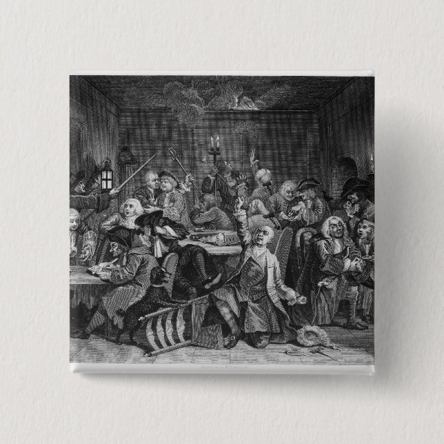 Scene in a Gaming House Pinback Button (Front)