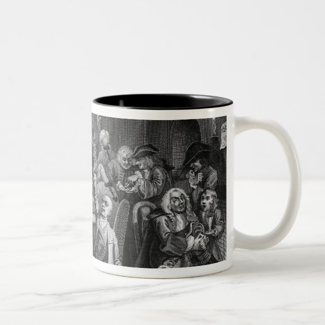 Scene in a Gaming House Two-Tone Coffee Mug (Right)